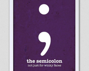 Educational Poster Punctuation Gram mar English Print Semicolon Funny ...