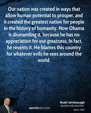 Rush Limbaugh History Quotes