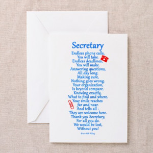 Appreciation Gifts > Appreciation Greeting Cards > Secretary Thank You ...