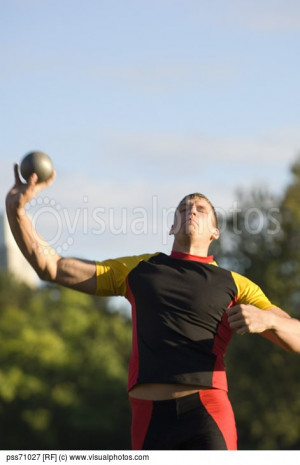 Male Athlete Throwing Shot