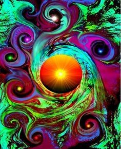 Chakra Art Psychedelic Abstract Energy Art Moon by primalpainter, $20 ...