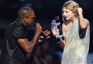 Kanye West interrupts Taylor Swift during the VMAs Photo: MTV