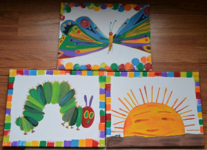 The Very Hungry Caterpillar (only) 11X14 Wall Canvas Hand Painted Wall ...