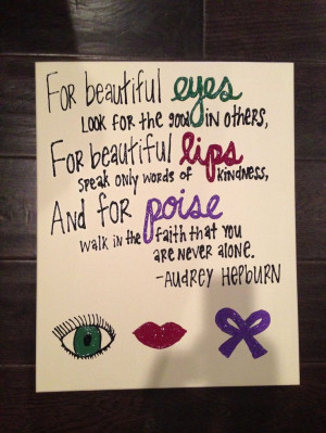 Audrey Hepburn quote on canvas