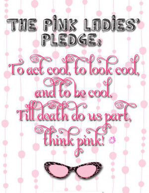 ... Party Supplies Personalized Posters The Pink Ladies Pledge Poster