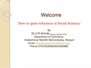 How to quote reference in social science