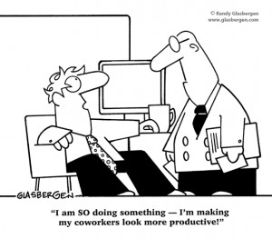... look more productive, teamwork, productivity, business cartoons
