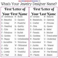 What's your Jewelry Designer Name? Comment below! :) More