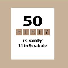 50th Birthday Card, Milestone Birthday, Scrabble Birthday Card, The ...