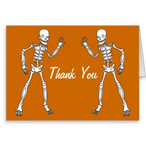 Halloween Skeleton Baby Shower Thank You Cards