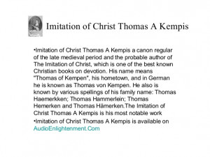 Imitation of Christ Thomas A Kempis
