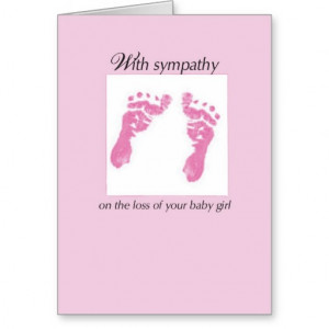 2648 Baby Girl Footprints Miscarriage Sympathy Greeting Cards