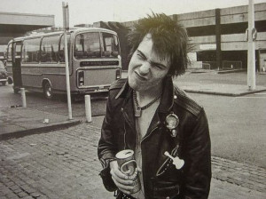 cute, drunk, happy, leather jacket, sex pistols, sexyv, sid vicious