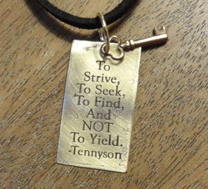 Etched Brass Necklace Tennyson Quote To Strive To Seek by ModJules, $ ...
