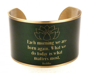 Buddha Quote with Lotus, Golden Plated Steel Quote Cuff, Buddhism ...