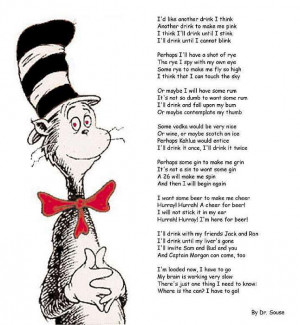 description only cat in the hat on drinking a funny saying comedy poem ...