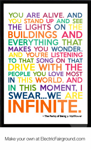 the perks of being a wallflower quotes we are infinite