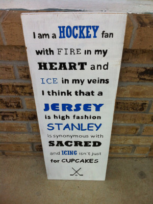 Ice Hockey Wall Art Hockey Fan Sign Jersey Stanley Icing