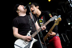 Stump and Pete Wentz perform during Jisan Valley Rock Festival on July ...