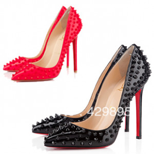 ... Red-Bottom-pointed-Toe-Rivets-thin-heels-Shoes-Party-women-shoes-Red