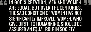 ... birth to humankind, should be assured an equal role in society. - Amma