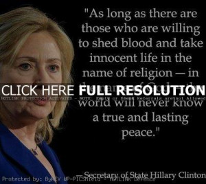 Hillary Clinton Quotes and Sayings, brainy, peace