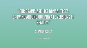 Our brains are like bonsai trees, growing around our private versions ...