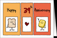 Happy 39th Anniversary - Butter Half card - Product #1228740