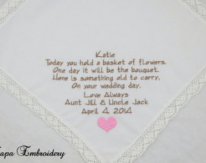 Embroidered Flower Girl Handkerchie fs Hankerchiefs wedding hankies ...