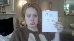 ht adele im sorry sign nt 120210 wblog Celebrity Voices Saved by ...