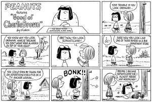 Marcie appears without her glasses in the Sunday strip from May 25 ...