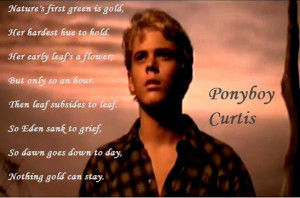 Ponyboy Curtis Ponyboy!...Nothing Gold Can Stay...
