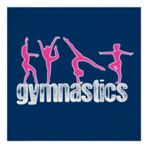 Gymnastics 4 Poses Poster
