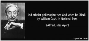 Did atheist philosopher see God when he 'died'? by William Cash, in ...