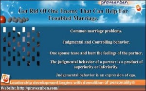 Get Rid Of One Enemy That Can Help For Troubled Marriage