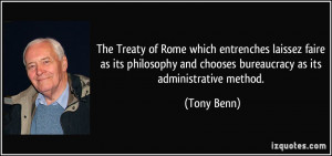 the Treaty of Rome which entrenches laissez faire as its philosophy ...
