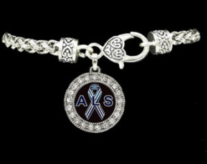 ALS Lou Gehrig's Disease Awaren ess Rhinestone Charm Bracelet ...