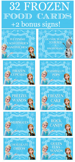 Frozen food cards collage 2