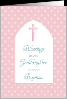 For Goddaughter Baptism / Christening Card-Pink Cross card - Product ...
