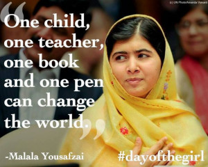 ... , one book, and one pen can change the world.
