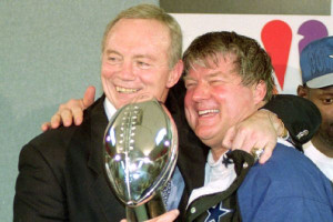 AP Photo/Charles Krupa Owner Jerry Jones and coach Jimmy Johnson ...