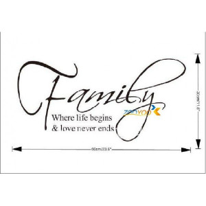 Discount:EBAY/Amazon HOT Family English Quote/Vinyl Wall Decals :30 ...