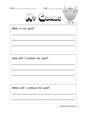 Student Goal Setting Worksheet