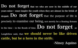 Ninoy Aquino: be a hero in the strife