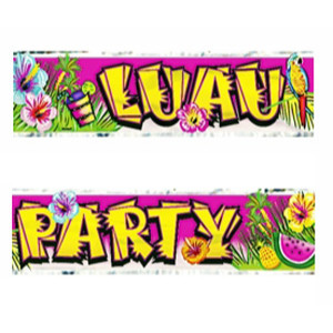 LUAU Hawaiian Party Banner