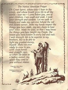 prayer by Yellow Hawk, Lakota Chief. art by Simon P. Nava, Apache ...