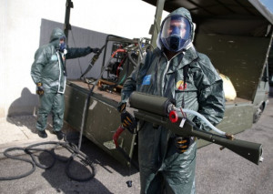military exercise preparing to help people infected with the Ebola ...