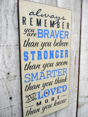 Always Remember you are Braver than you know - Winnie the Pooh quote ...