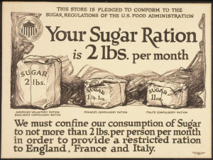 1918 ad: Your Sugar Ration is 2 lbs per month