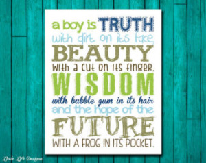 Boy is Truth with dirt on its fac e. Little Boys Wall Art. Boy ...